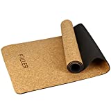 FOILLER Luxury Cork Yoga Mat - Natural Organic Cork & Eco-Friendly TPR - Perfect Size (72” x 24”x4mm) Non Slip Exercise & Fitness Mat , Workout Mat and Exercise Mats for Yoga, Pilates and Floor Exercises