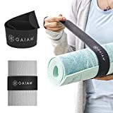 Gaiam Yoga Mat Strap Slap Band - Keeps Your Mat Tightly Rolled and Secure, Fits Most Size Mats (20'L x 1.5'W), Black