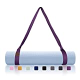 YourDaDa Yoga Mat Strap/Sling Adjustable Exercise Mat Strap Carrier, Unique Macaron Style Colors, Made Of Premium Polyester Cotton, Durable Delicate Texture Extra Thick 2.0mm L 64” X W 1.5” Strap Only (Purple)