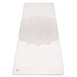 Clever Yoga Premium Non-Slip Yoga Mat. Unbeatable Performance on Grippy Wide and Tall Yoga Mat, Made From Natural Tree Rubber - Best For Hot Yoga Includes Carrying Bag With Strap (Mandala White)