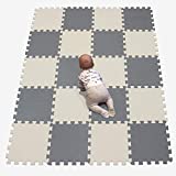 YIMINYUER Foam Play Mat Tiles – Interlocking Floor Mats for Children – Multicoloured Foam Soft Kids Baby EVA Foam Activity Play Mat Floor Tiles Gym Exercise Yoga mat Beige Gray R10R12G301020