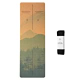 Peaceful Mountain SatoriConcept Cork Yoga Mat with Strap - 100% Eco Friendly Cork & Rubber, Lightweight with Perfect Size (72” x 24”) and 4mm Thick, Non Slip, Sweat-Resistant, Innovative Exercise Mat for Hot Yoga