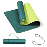 Ewedoos Yoga Mat Non Slip TPE Yoga Mats Exercise Mat Eco Friendly Workout Mat for Yoga, Pilates and Floor Exercise Thick Fitness Mat Carry Strap Included (Aqua)