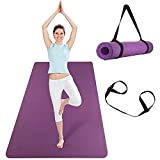 CAMBIVO Extra Wide Yoga Mat for Women and Men (72'x 32'x 1/4'), Eco-Friendly SGS Certified, Large TPE Exercise Fitness Mat for Yoga, Pilates, Workout (Purple Rose)