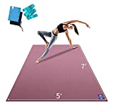 Premium Large Yoga Mat 7'x5'x9mm, Extra Thick Comfortable Barefoot Exercise Mat, Non-Slip, Eco-Friendly Workout Mats and Home Gym Flooring Cardio Mat for Support in Pilates