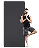 GymCope Extra Long Yoga Mat(78'' x 36'' x 1/3 inch) for Men and Women, Thick Workout Mat Anti-Tear with Extra Cushioning, Wide TPE Non-Slip Exercise Mat for Home Gym, Yoga, Pilates, Fitness(Black)