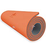 Hatha Yoga Extra Thick TPE Yoga Mat - 72'x 32' Thickness 1/2 Inch -Eco Friendly SGS Certified - With High Density Anti-Tear Exercise Mats For Home Gym Travel & Floor Outside (Orange/Gray)…