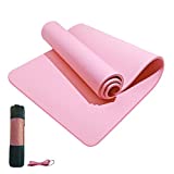 Yoga Mat Non Slip TPE Yoga Mats for Women Men 1/2 inch Thick Eco Friendly Fitness Exercise Mat with Carrying Strap Workout Floor Exercises Mats for Home Pilates