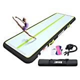 AWSUM Gymnastics Air Mat 10ft/13ft/16ft/20ft Training Tumbling Mat 4/8in Thick Gymnastics Tracks with Electric Air Pump for Gym/Water/Yoga/Home use (4*1*0.1M,Green)