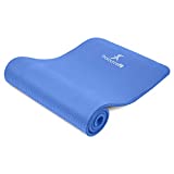 ProsourceFit Extra Thick Yoga and Pilates Mat 1'' (25mm), 71-inch Long High Density Exercise Mat with Comfort Foam and Carrying Strap - Blue (ps-1998-etm-blue)