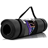 Youmymine Yoga Mat Extra Thick Widened Non Slip Durable Portable Exercise & Fitness Mat for Yoga, Pilates & Floor Workouts (Black, one Size)