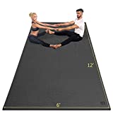 GXMMAT Extra Large Yoga Mat 12'x6'x7mm, Thick Workout Mats for Home Gym Flooring, Non-Slip Quick Resilient Barefoot Exercise Mat for Pilates, Stretching, Non-Toxic, Extra Wide and Ultra Comfortable