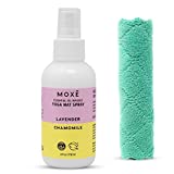 MOXĒ Yoga Mat Cleaner, Lavender Chamomile, Includes Microfiber Cleaning Towel, Helps with Odor & Sweat, No Slippery or Sticky Residue, Non-toxic, Natural, Essential Oils, Plant Based, Made in USA, 4 Ounces
