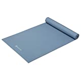 Gaiam Yoga Mat Premium Solid Color Non Slip Exercise & Fitness Mat for All Types of Yoga, Pilates & Floor Workouts, Blue Shadow, 5mm