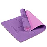 Yapeach Yoga Mat 1/4-inch Thick: Non-Slip Exercise Mat with Carry Strap&Yoga Fitness Equipment&Pilates Floor Mat Suitable for Home Gym Yoga Workout for Women Men Kids