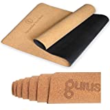 GURUS Sweat Proof Durable Cork Yoga Mat 5mm Thick Non Slip Exercise Mat for Home Workout