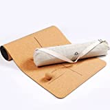 Floele Eco Friendly Yoga mat (183 x 66 x 0.7 cm) Extra Wide & Thick Exercise Mat - Non Toxic & Non slip Yoga Mat with Strap, Cork Ball & Storage Bag
