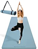 Extra Wide & Thick Yoga Mat - 72' x 32' x 1/3', Double-Sided Non Slip Yoga Mat with Strap, Professional TPE Yoga Mats for Women Men Kids, Large Exercise Mat for Yoga, Pilates and Home Workout