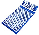 ProsourceFit Acupressure Mat and Pillow Set for Back/Neck Pain Relief and Muscle Relaxation, Blue