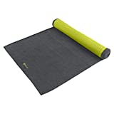 Gaiam Grippy Yoga Mat Towel, Granite Storm/Citron