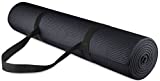 BalanceFrom Go Yoga All Purpose High Density Non-Slip Exercise Yoga Mat with Carrying Strap, 1/4', Black