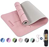 UMINEUX Yoga Mat Extra Thick 1/3'' Non Slip Yoga Mats for Women with Alignment Marks Eco Friendly TPE Fitness Exercise Mat with Carrying Strap & Storage Bag