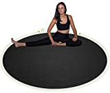 SCHRINER Pro Large Round Yoga Mat 6’ x 8mm for Exercise Premium Extra Thick, Ultra Comfortable, Non-Slip, Meditation Mat