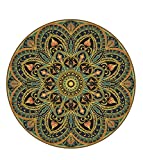 Knsbk Large Round Yoga Mat 4.6’ x 3.5mm for Exercise Premium Extra Thick, Ultra Comfortable, Non Slip, Meditation Mat