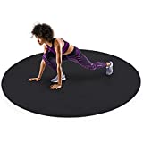 SCHRINER Pro Large Round High Density Exercise Mat 6’ x 6mm for Workout, Jump Rope, Cardio, Home Gym Flooring - Premium Extra Thick, Ultra Durable, Shoe Friendly, Non-Slip Fitness Mat