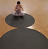 SISYAMA Circle Round TAI-CHI YIN-YANG Yoga Mat Meditation Pilates (Black, 5 ft)