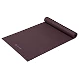 Gaiam Yoga Mat Premium Solid Color Non Slip Exercise & Fitness Mat for All Types of Yoga, Pilates & Floor Workouts, Wild Aubergine, 5mm