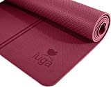 IUGA Eco Friendly Yoga Mat with Alignment Lines, Free Carry Strap, Non Slip TPE Yoga Mat for All Types of Yoga, Extra Large Exercise and Fitness Mat Size 72”X26”X1/4'