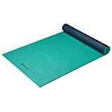 Gaiam Yoga Mat Premium Solid Color Reversible Non Slip Exercise & Fitness Mat for All Types of Yoga, Pilates & Floor Workouts, Vibrant Viridian, 6mm