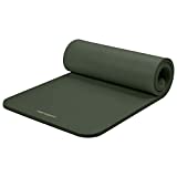 Retrospec Solana Yoga Mat 1' Thick w/Nylon Strap for Men & Women - Non Slip Exercise Mat for Home Yoga, Pilates, Stretching, Floor & Fitness Workouts - Wild Spruce