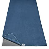 Gaiam Stay Put Yoga Towel Mat Size Yoga Mat Towel (Fits Over Standard Size Yoga Mat - 68'L x 24'W), Lake