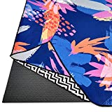 Hightide Yoga Mat Cover - Non Slip Microfiber Towel with Corner Pockets for Yoga and Bikram Hot Yoga in Two Sizes and Many Patterns (Sun Kissed, 26' x 74)