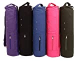 KD Yoga Bag MAT Cover Full Zip Carry Bag with Multiple Pockets Storage Area Adjustable Strap (L-Purple)