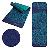 Millenti TPE Yoga Mat 6mm - Thick Ultralight Workout Matt For Women With Yoga Mat Straps For Carrying - Non slip Exercise Mat For Wood Floor, Home Yoga Kit Travel Workout Mat, Peacock Teal, YMB05BLTL