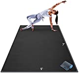 Gorilla Mats Premium Large Yoga Mat – 7' x 5' x 8mm Extra Thick & Ultra Comfortable, Non-Toxic, Non-Slip Barefoot Exercise Mat – Works Great on Any Floor for Stretching, Cardio or Home Workouts