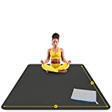 ActiveGear Large Yoga Mat 6 x 6 ft - 8mm Extra Thick, Durable, Comfortable, Non-Slip & Odorless Premium Square Yoga and Pilates Mat for Home Gym - Black