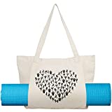 Yoga Mat Bag Canvas Tote with Yoga Mat Carrier Shoulder Bag Yoga Tote Carrier Shoulder Bag Carryall Tote for Office, Yoga, Pilates, Travel, Beach and Gym