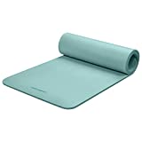 Retrospec Solana Yoga Mat 1/2' Thick w/Nylon Strap for Men & Women - Non Slip Excercise Mat for Yoga, Pilates, Stretching, Floor & Fitness Workouts, Blue Ridge