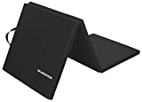 BalanceFrom 1.5' Thick Tri-Fold Folding Exercise Mat with Carrying Handles for MMA, Gymnastics and Home Gym Protective Flooring (Black)