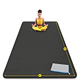 ActiveGear Extra Large Yoga Mat 10 x 6 ft - 8mm Extra Thick, Durable, Comfortable, Non-Slip & Odorless Premium Yoga and Pilates Mat for Home Gym - Black