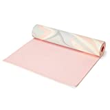 Love Sweat Fitness Premium Yoga Mat | 5mm Pink and Marble Pattern Reversible Non-Slip Exercise Mat for Yoga and Floor Workouts