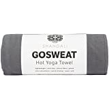 Hot Yoga Towel - Suede - 100% Microfiber, Super Absorbent, Bikram Yoga Mat Towel - Exercise, Fitness, Pilates, and Yoga Gear - Gray 26.5' x 72'