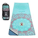 MoKo Yoga Towel, Non Slip Hot Yoga Mat Yoga Blanket Printing Pattern Quick Dry with Corner Pocket for Bikram, Pilates, Gym Workout, Outdoor Picnic, Lotus