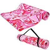 Victor Fitness Pink Camouflage Eco friendly yoga mat made from a premium TPE material that provides non-slip texture perfect for indoor and outdoor workouts. Great for hot yoga, pilates, and Bikram