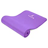 ProsourceFit Extra Thick Yoga and Pilates Mat 1' (25mm), 71-inch Long High Density Exercise Mat with Comfort Foam and Carrying Strap - Purple, ps-1998-etm-purple