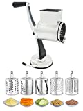 MASTER FENG Kitchen Grater, Cheese Grater 5 High-efficiency Vegetable Slicer With Interchangeable Round Stainless Steel Blades, Suitable For Fruits, Vegetables And Nuts (Silver)